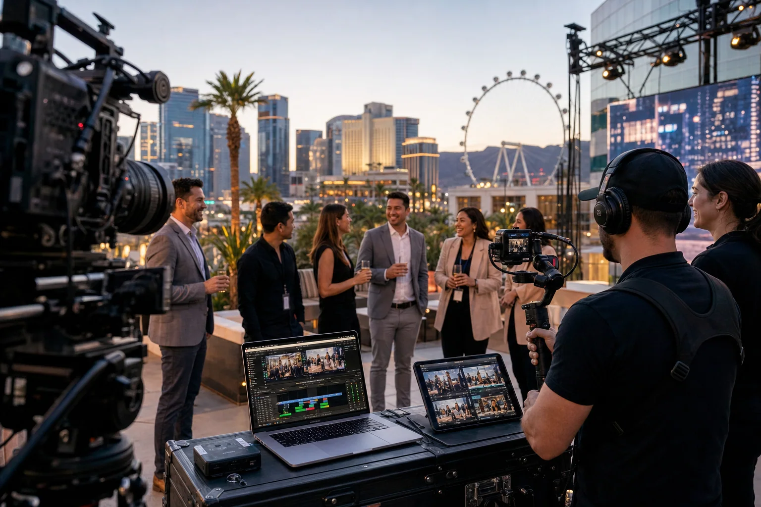 Whisenhunt Media corporate event production crew at work